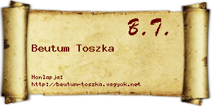 Beutum Toszka névjegykártya
